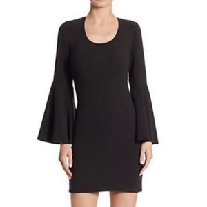 Elizabeth and James‎ Philippa Black Scoop Neck Bell-Sleeve Bodycon Dress Size 8